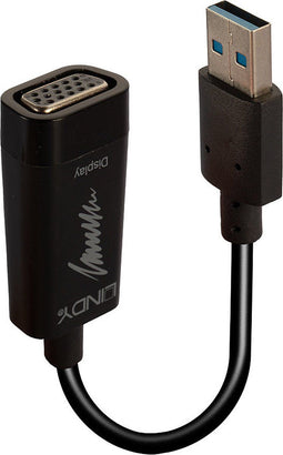 Lindy 43172 tussenstuk voor kabels USB A VGA Zwart