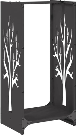 vidaXL - Brandhoutrek - 40x30x80 - cm - koudgewalst - staal - zwart