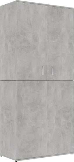 vidaXL - Schoenenkast - 80x39x178 - cm - bewerkt - hout - betongrijs