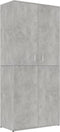 vidaXL - Schoenenkast - 80x39x178 - cm - bewerkt - hout - betongrijs