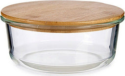 Lunchbox Transparant Bamboe Borosilicaatglas 17 x 7 x 17 cm