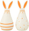 J-Line figuur Konijn - keramiek - oranje - medium - 2 stuks - paasdecoratie