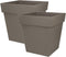 EDA Bloempot Toscane vierkant - kunststof - taupe - L32 x B32 x H32 cm - 22 liter - Bloempotten/plantenpotten