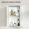 eSituro Toiletkast met Spiegeldeur en Verstelbare Plank Wit 42 x 58,5 x 12 cm