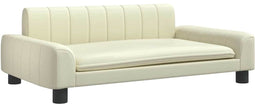 vidaXL - Hondenmand - 90x53x30 - cm - kunstleer - crèmekleurig