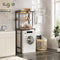 Eugad 3-laags badkamerrek - ruimtebesparend boven toilet of wasmachine - donker eiken/zwart - 67x40x162 cm