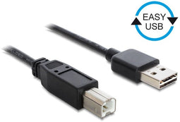 Delock 0.5m - USB2.0-A naar USB2.0-B - 480 Mbit/s - Zwart