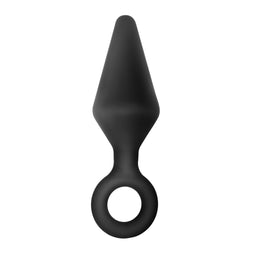 Blush Buttplug Anal Adventures Platinum Silicone Loop Plug Large Black Zwart