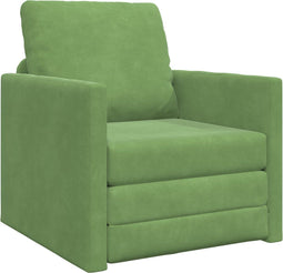 vidaXL - Vloersofa - Bed - 2-in-1 - Lichtgroen - 74x77x81 - cm - Velours