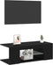 vidaXL - TV-meubel - met - LED-verlichting - - - Zwart - Eiken - - - 90x39x30 - cm - - - Geengineerd - Hout