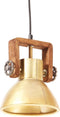 vidaXL Hanglamp industrieel rond 25 W E27 19 cm messingkleurig
