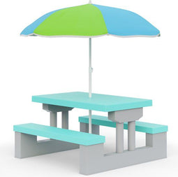 Spielwerk Kinder Tuinset - Kinderzitgroep - Inclusief Parasol UV-bescherming - Mint Grijs