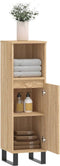 vidaXL - Badkamerkast - 30x30x100 - cm - bewerkt - hout - sonoma - eikenkleurig