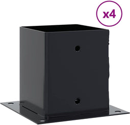 vidaXL - Spokkels - vierkant - 4 - st - 101x101 - mm - gepoedercoat - staal - antraciet