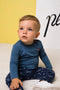 Bampidano Denzel - Baby Jongens T-shirt - Lange mouw - Stone blue stripe
