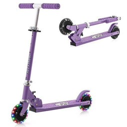 Kinderstep - Kick Scooter - 2 Wielen Knipperende Wielen Verstelbaar Stuur Paars