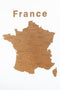 MiMi Innovations® Luxe Houten Landkaart - Muurdecoratie – France - 85x70 cm/33.5x27.6 inch - Bruin