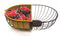 Fruitschaal/fruitmand metaal met inzetbakje zwart/okergeel 30 x 20 cm - Fruitschalen/fruitmanden - Draadmand van metaal