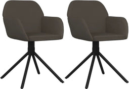 vidaXL - Eetkamerstoelen - draaibaar - 2 - st - fluweel - donkergrijs