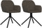 vidaXL - Eetkamerstoelen - draaibaar - 2 - st - fluweel - donkergrijs