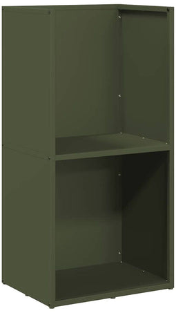 vidaXL - Brandhoutrek - 40x30x80 - cm - koudgewalst - staal - olijfgroen