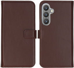 Selencia Samsung Galaxy S24 Plus - Echt Lederen Bookcase - 3 Pashouders - Donkerbruin