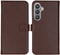 Selencia Samsung Galaxy S24 Plus - Echt Lederen Bookcase - 3 Pashouders - Donkerbruin