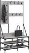 vidaXL - Kledingrek - met - schoenenrek - 100x40x184cm - grijs - sonoma - eikenkleur