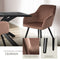 tectake® Eetkamerstoel Marilyn - Gestoffeerd - Fluweellook - Bruin/Zwart
