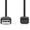 Nedis CCGB60500BK30 - USB A naar USB 2.0 micro - 300 cm - Zwart