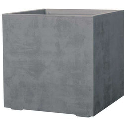 DEROMA Cube Bloempot - Millennium R - Asgrijs - Met waterreservoir - Wielen van 49 cm
