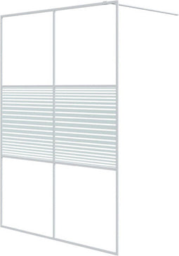 vidaXL - Inloopdouchewand - 140x195 - cm - transparant - ESG-glas - wit