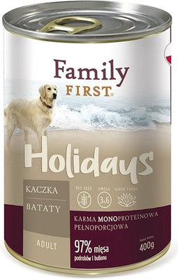 FAMILY FIRST Holidays Adult Duck with sweet potatoes - Nat hondenvoer - 400 g