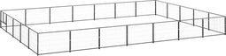 vidaXL - Hondenkennel - 35 - m² - staal - zwart