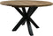 Tuintafel rond - ø125x76 - Naturel/zwart - Teak/metaal