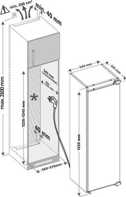 Inventum IKK1222D - Inbouw koeler - 193 liter - Energieklasse D - Zeer stil - Wit