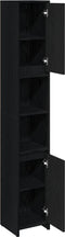 vidaXL - Badkamerkast - Zwart - Eiken - 30x30x183,5 - cm - Bewerkt - hout