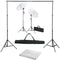 vidaXL - Fotostudioset - met - achtergrond, - lampen - en - paraplu's