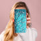 iMoshion Hoesje Geschikt voor Samsung Galaxy S21 FE Hoesje Met Pasjeshouder - iMoshion Design Softcase Bookcase - Blauw / Meerkleurig / Blossom