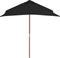 vidaXL - Parasol - met - houten - paal - 150x200 - cm - zandkleurig