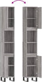 vidaXL - Badkamerkast - 30x30x190 - cm - bewerkt - hout - grijs - sonoma - eikenkleur