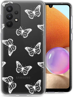 iMoshion Hoesje Geschikt voor Samsung Galaxy A33 Hoesje Siliconen - iMoshion Design hoesje - Grijs / Butterfly