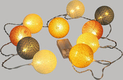 Atmosphera LED decoratieve slinger multi kleur balletjes - Lichtslingers katoen - Cotton ball - 10 Ballen - Batterijen niet inbegrepen