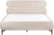 LESSAY - Tweepersoonsbed - Lichtbeige - 160 x 200 cm - Fluweel