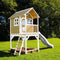AXI Sarah Speelhuis in Bruin/Wit - Met Verdieping, Zandbak en Witte Glijbaan - Speelhuisje voor de tuin / buiten - FSC hout - Speeltoestel voor kinderen