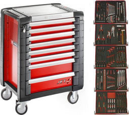 Facom Gereedschapswagen 8 laden, met 5 gevulde laden (FOAM MODULES) - Rood - JETCMM175BNL