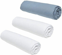 Set van 3 teday essentiële vloeken - 140 x 190 cm - 2 personen - 100% katoen - krijt/ denim