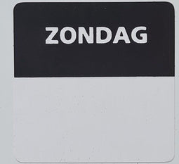 Etiket zondag wit/zwart 25x25mm 500 st