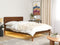 BOISSET - Bed met LED - Donkerbruin - 140 x 200 cm - Rubberhout