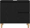 vidaXL - Wasbak - Kast - Zwart - Eiken - 65x33x60 - cm - Gebouwd - Hout